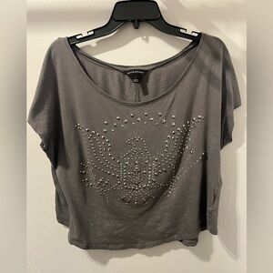 Rock & Republic Charcoal Studded Crop Top